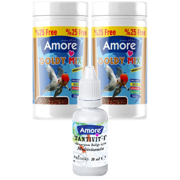 Amore Mix Green Algae Granules 2x125ml Japon Balığı Yemi, 30cc multivitamin ürün görseli 1