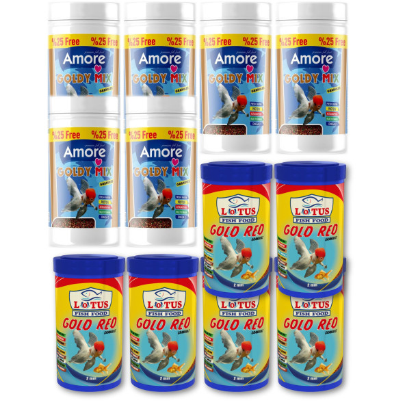 Amore Goldy Mix Granules 750 Ml, Lotus Gold Red 600 Ml Japon Balık Yemi ürün görseli 1