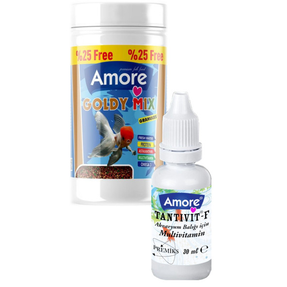 Amore Goldy Mix Granules 125 Ml 60 Gr Japon Balığı Yemi, 30cc Multivitamin ürün görseli 1