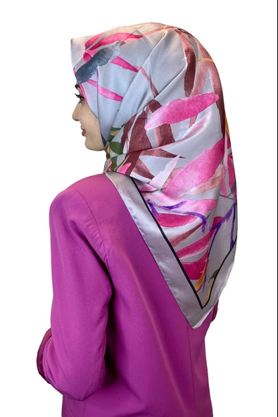 Quare Kristal Eşarp, Yaprak Desenli Kristal Rayon Eşarp 01064  TAŞ ürün görseli 1