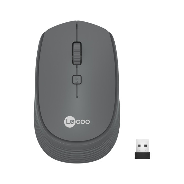 Lenovo Lecoo WS202 Kablosuz 1200DPI 4 Tuşlu Optik Mouse Gri ürün görseli 1