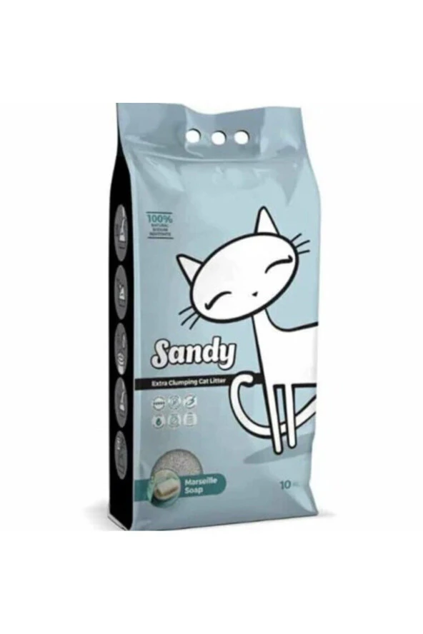 Sandy Marsilya Sabunlu Topaklanan Kedi Kumu 10 Kg ürün görseli 1