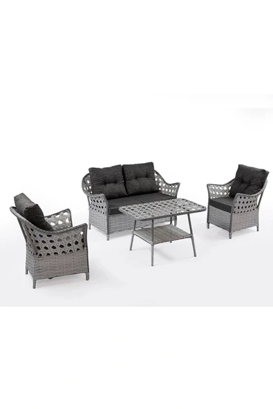 adımshops LALE  2+1+1+masa Rattan Bahçe Balkon Mobilyası ürün görseli 1