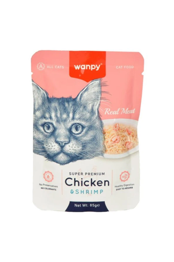 Wanpy Pouch Tavuklu Karidesli Kedi Konserve 85 gr ürün görseli 1