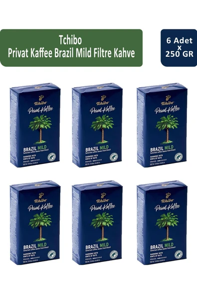 Tchibo Privat Brazil Mild Filtre Kahve 250 gr x 6 Adet ürün görseli 1