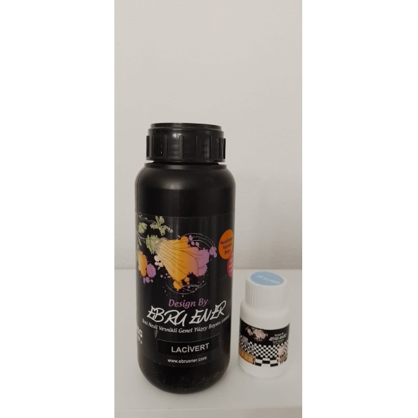 Ebru Ener Anka Vernikli Genel Yüzey Boyası Lacivert 500 gr. ve Katkı Maddesi 15 gr. ürün görseli 1