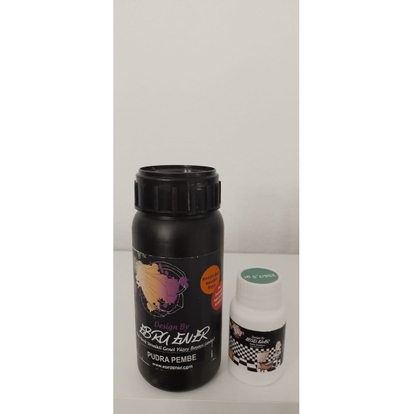 Ebru Ener Anka Vernikli Genel Yüzey Boyası Pudra Pembe 250 gr. ve Katkı Maddesi 7,5 gr. ürün görseli 1