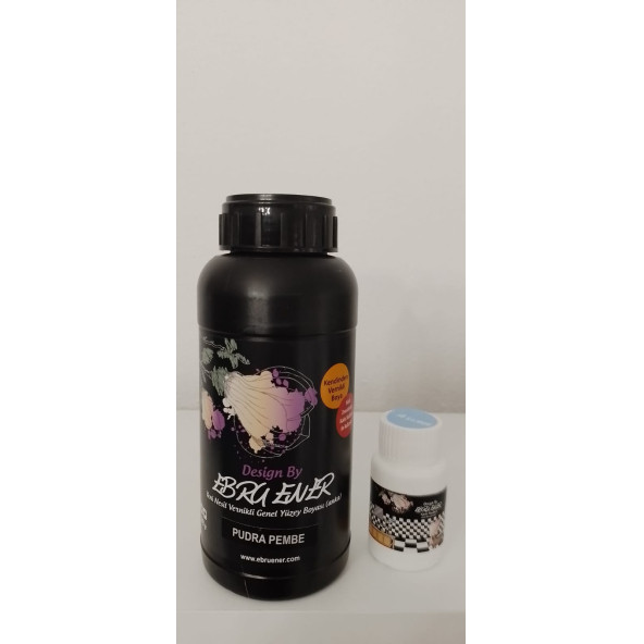 Ebru Ener Anka Vernikli Genel Yüzey Boyası Pudra Pembe 500 gr. ve Katkı Maddesi 15 gr. ürün görseli 1