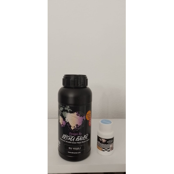 Ebru Ener Anka Vernikli Genel Yüzey Boyası Su Yeşili 500 gr. ve Katkı Maddesi 15 gr. ürün görseli 1