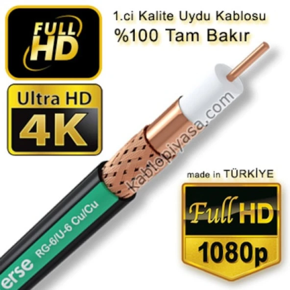ERSE RG6/U6 BAKIR ANTEN KABLOSU %100 BAKIR (20 METRE ) ürün görseli 1
