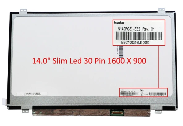 LTN140KT13-301 Notebook Slim Led Lcd Ekran Panel (1600*900) ürün görseli 1