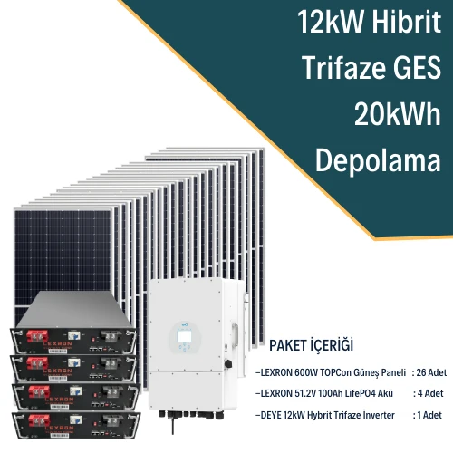 12KW TRİFAZE HİBRİT SİSTEM 4 ürün görseli 1