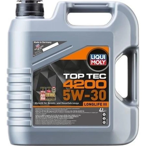 Liqui Moly 5W30 Motor Yağı Tam Sentetik TOP TEC 4200 4 Lt. 3715 ürün görseli 1