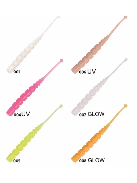 Mustad Aji Worm Plu-Plu LRF Silikon Yemi 5cm 15 Adet ürün görseli 1