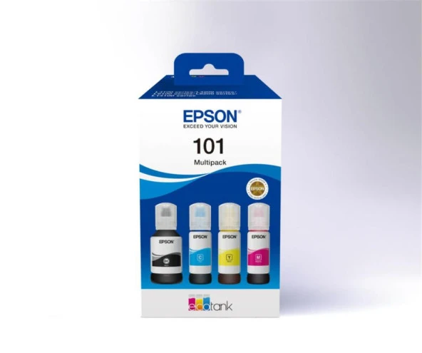 Epson 101 Cyan-Magenta-Yellow-Black Mavi-Kırmızı-Sarı-Siyah T03V6 4lü Multipack Kartuş ürün görseli 1