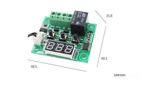 W1209 12V DC Dijital Termostat Sıcaklık Kontrol Devresi Sensörlü - Resim 2