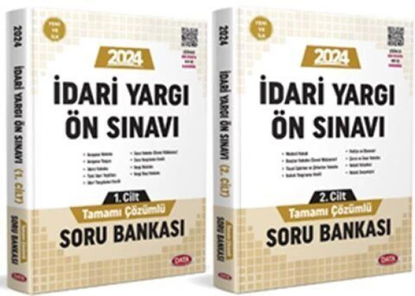 2024 İdari Yargı Ön Sınavı Tamamı Çözümlü Soru Bankası 1 - 2 Cilt Data Yayınları ürün görseli 1