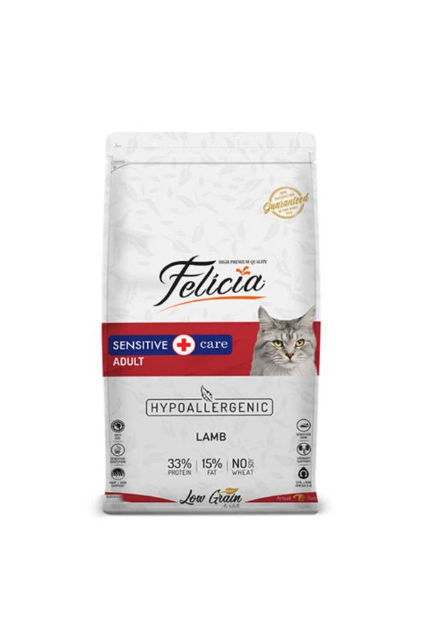 Felicia Hypoallergenic Kuzu Etli Düşük Tahıllı Yetişkin Kedi Maması 2Kg ürün görseli 1