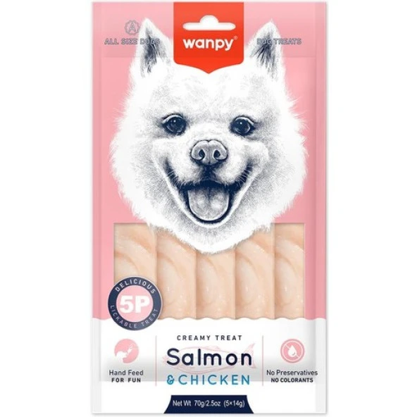 Wanpy Somonlu Tavuklu Krema Köpek Ödülü 5x14g ürün görseli 1