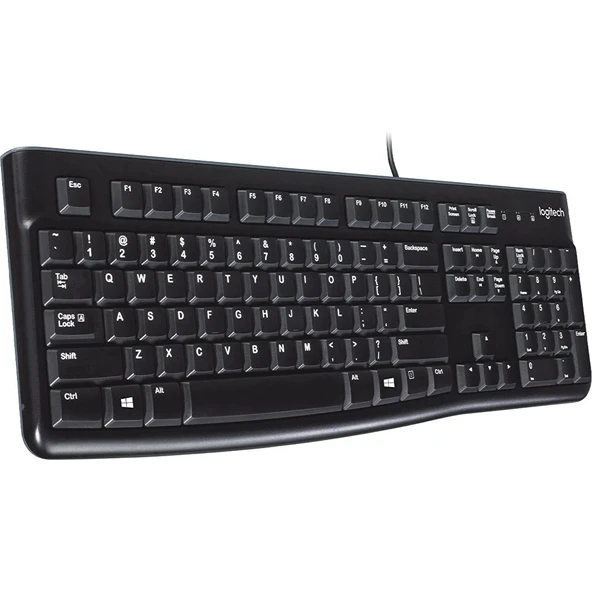 LOGITECH K120 Q USB KABLOLU KLAVYE SİYAH 920-002505 - Resim 2