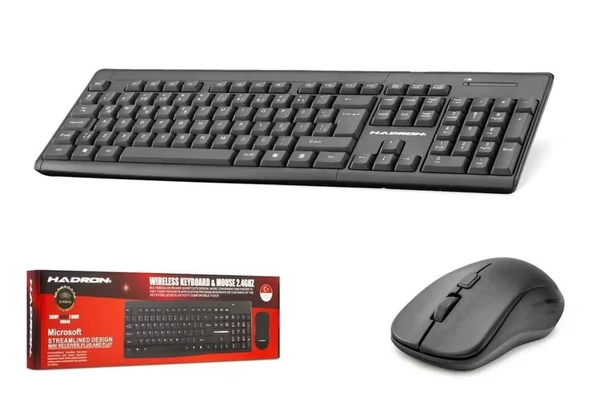 HADRON HD840 Kablosuz Klavye ve Mouse Seti - Siyah ürün görseli 1