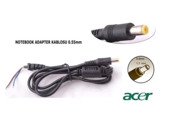 Nvd-Yd5  5.5x1.7 mm Acer notebook Adaptör Tamir Kablosu 5,5x1,7 Uyumlu dc kablo ürün görseli 1