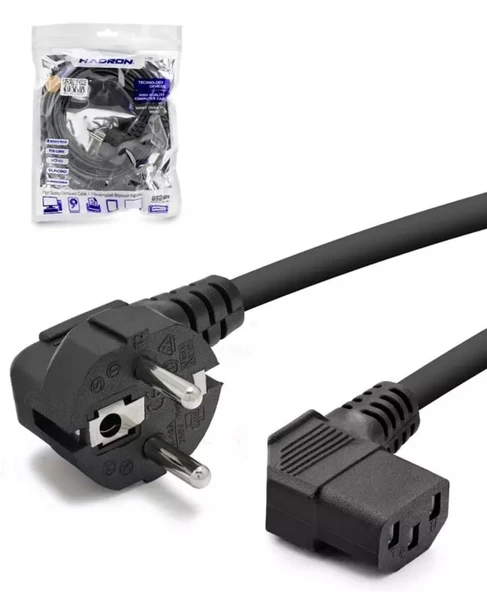 HADRON HDX5555 POWER KABLO 500W L TİPİ 1,8M SİYAH ürün görseli 1