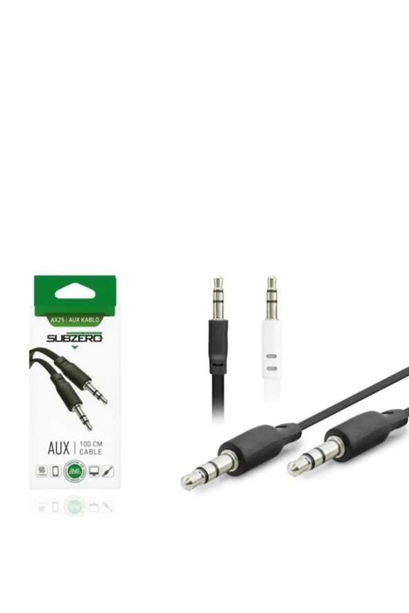AX25 1M AUX KABLO 1 METRE STEREO SES KABLOSU ürün görseli 1