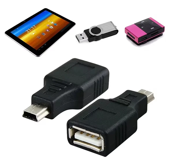 NAVİDATA Mini Usb Otg 5 Pin Mini Otg Adaptör Oto Teypleri Için Aparat ürün görseli 1