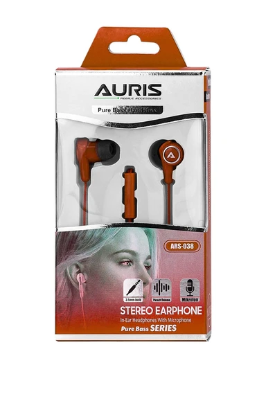 AURİS Ars-Hf038 Kablolu Kulak İçi Kulaklık KIRMIZI ürün görseli 1