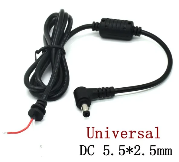 5,5X2,5 MM ASUS TOSHİBA CASPER STANDART 5.5X2.5 MM NOTEBOOK ADAPTÖR TAMİR KABLOSU DC KABLO L UÇ ürün görseli 1
