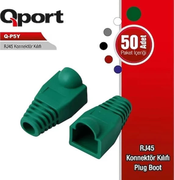 QPORT Q-P5Y RJ45 KONNEKTÖR KILIFI 50'Lİ PAKET RJ45 KILIF 50 ADET ürün görseli 1