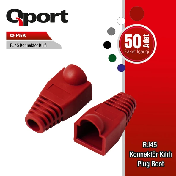 QPORT Q-P5K RJ45 KONNEKTÖR KILIFI 50'Lİ PAKET RJ45 KILIF 50 ADET ürün görseli 1
