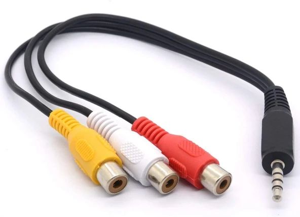 Navidata 3 Rca Aux 3.5 mm 4 Boğum Aux- 3rca 3.5mm Stereo 30 cm Dişi Kablo ürün görseli 1