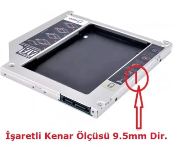9.5mm Sata Hdd Harddisk Caddy Kızak Kutu Laptop Ssd Notebook Ikinci Hdd Takma ürün görseli 1
