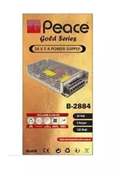PEACE B2884 220 VOLT 24 VOLT 5 AMPER METAL KASA ADAPTÖR 24V 5A ADAPTÖR ürün görseli 1
