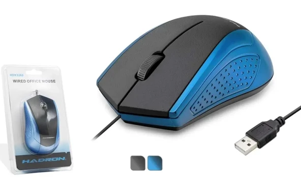Hadron Hdx3260 Mouse Kablolu Usb 800 Dpı 143cm Mavi ürün görseli 1