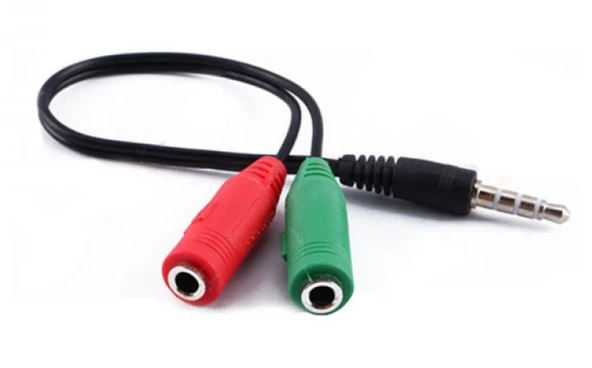 CONCORD C-575 KULAKLIK MİKROFON KULAKLIK AYIRICI KULAKLIK MİKROFON ÇEVİRİCİ DÖNÜŞTÜRÜCÜ KABLO 20 CM 2 DİŞİ 1 ERKEK ürün görseli 1