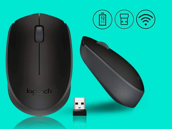 LOGITECH M171 KABLOSUZ USB MOUSE SİYAH 910-004424 - Resim 4