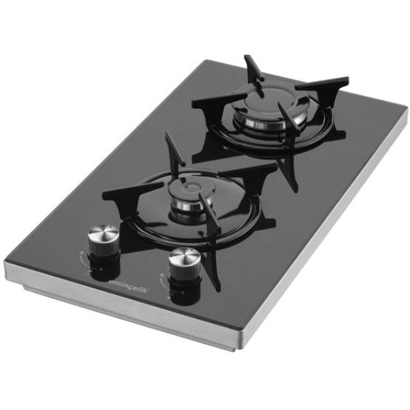 Eminçelik Ec-Sü 4120 Bg30 Siyah Lpg Cam Set Üstü İkili Ocak ürün görseli 1