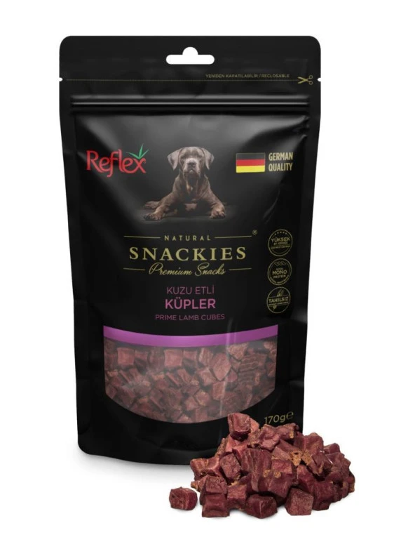Reflex Snackies Kuzu Et Küpleri Kurutulmuş Et Köpek Ödülü 170gr ürün görseli 1