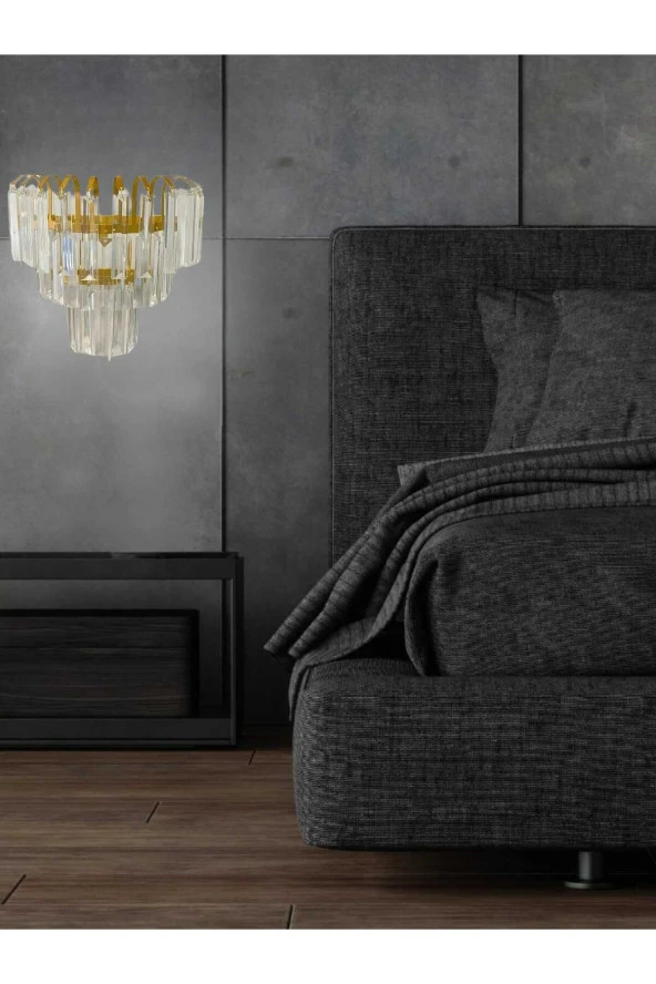 Birsen Aydınlatma 30X30ŞELALE E-14 DUVAR APLİĞİ SARI ürün görseli 1