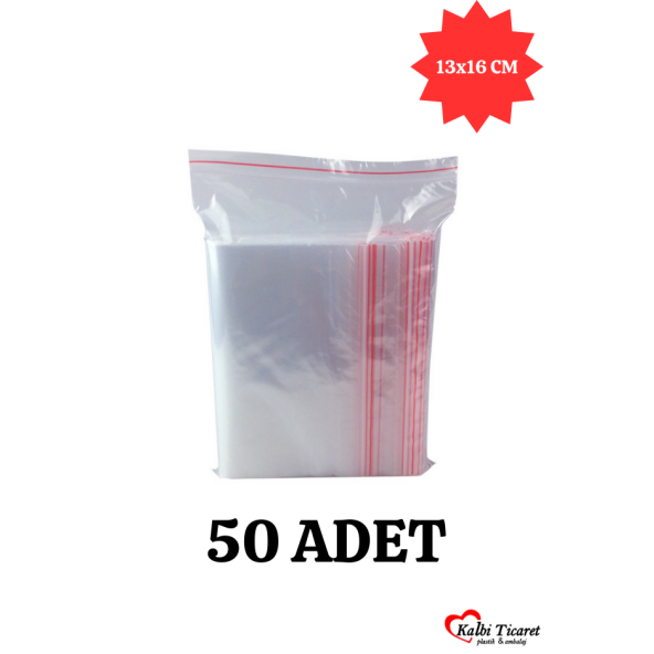Kilitli Torba 13x16 Cm 50'li Kilitli Buzdolabı Poşeti Şeffaf Naylon Torba Kilitli Saklama Poşeti ürün görseli 1