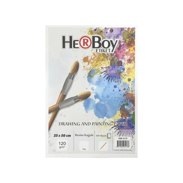 Herboy Kaliteli Resim Kağıdı ( Resim Kartonu ) 35 x 50 Cm  - 120Gr. 100'lü Paket ürün görseli 1
