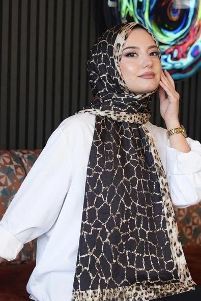 Mermer Desen Siyah Soft Pamuk Şal ürün görseli 1