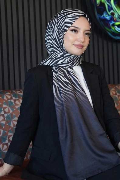Dalgalı Desen Gri Soft Pamuk Şal ürün görseli 1
