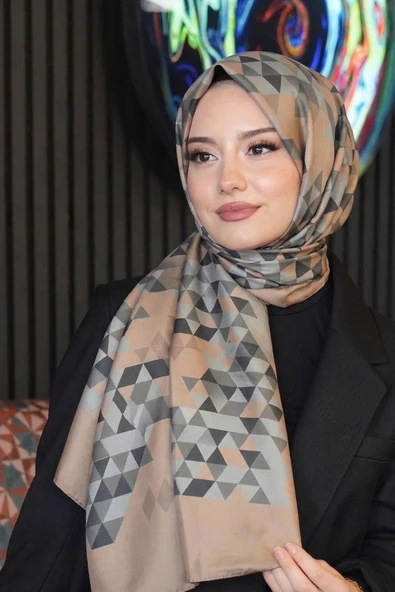 Üçgen Desen Vizon Soft Pamuk Şal ürün görseli 1
