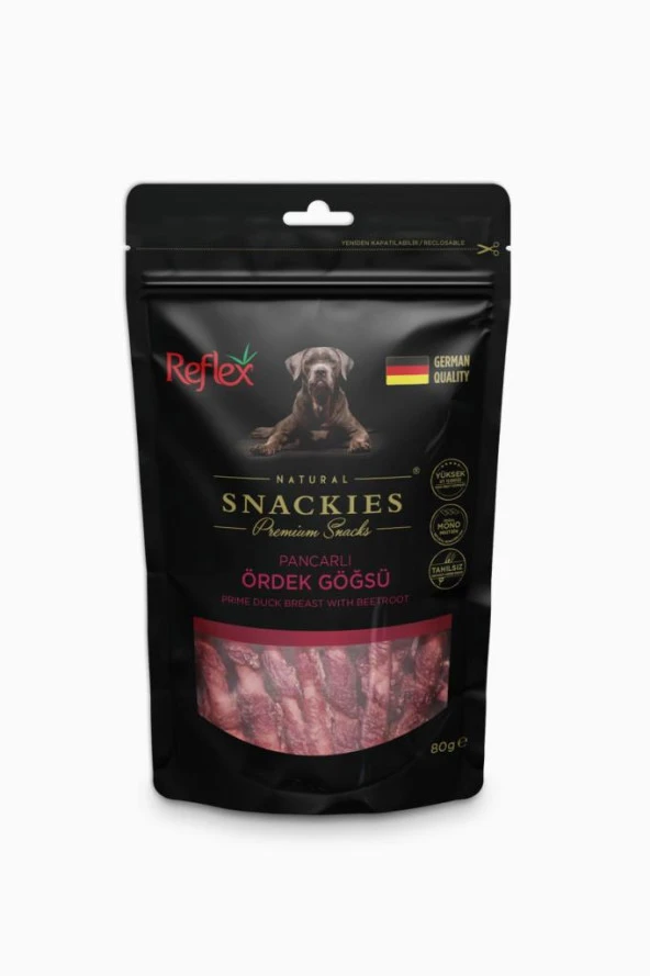 Reflex Snackies Pancarlı Ördek Göğüs Kurutulmuş Et Köpek Ödülü 80gr ürün görseli 1