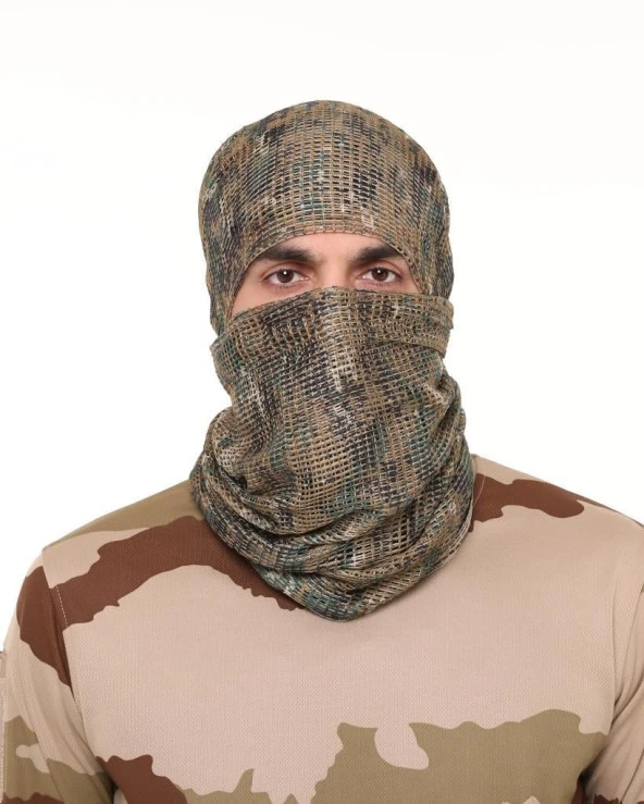 Kamuflaj Kare Fileli Askeri Şal, Fileli Puşi, Gizlenme Ağı Tactical File Puşi - Poşi 90X180CmRENK-1 ürün görseli 1