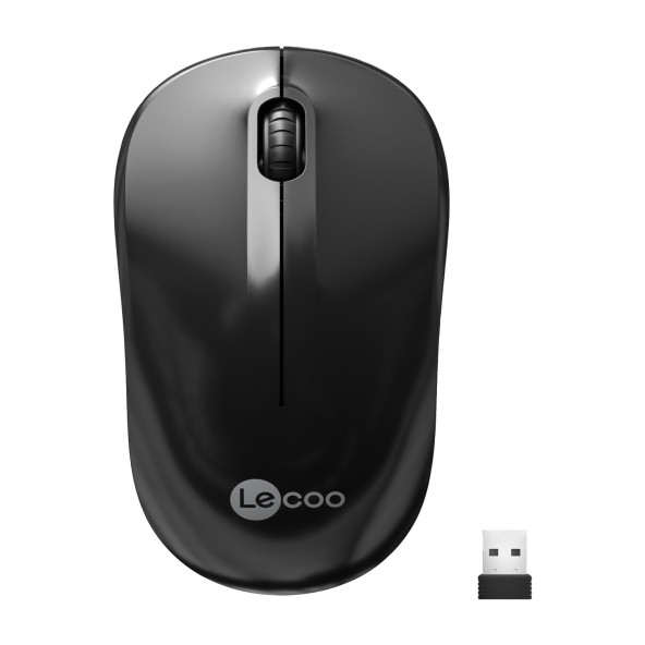 Lenovo Lecoo WS206 Kablosuz 1200DPI 3 Tuşlu Optik Mouse Siyah ürün görseli 1